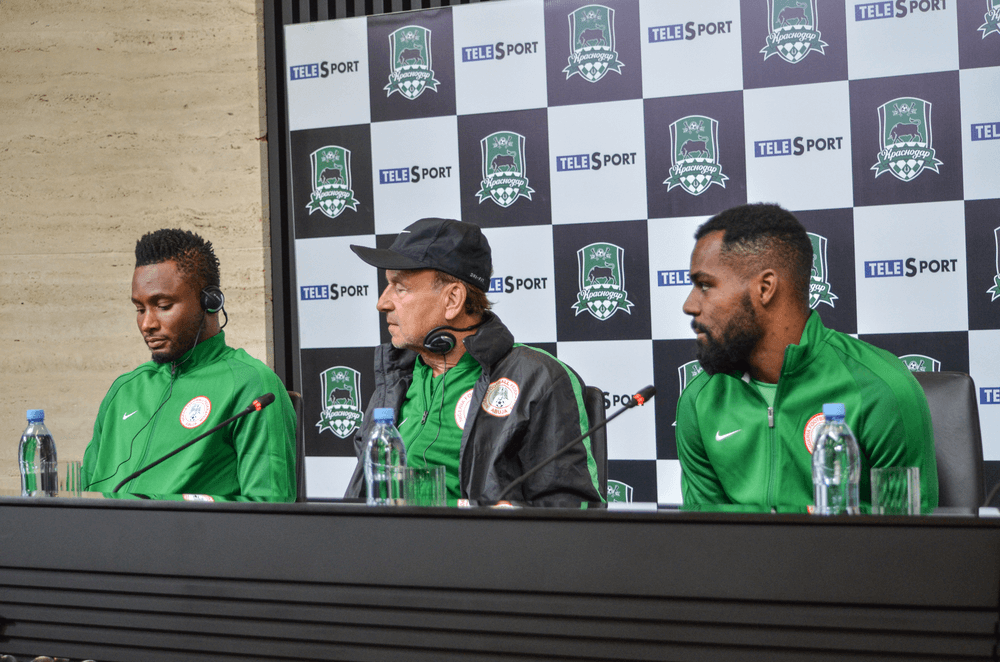 Coach Gernot Rohr at the press conference