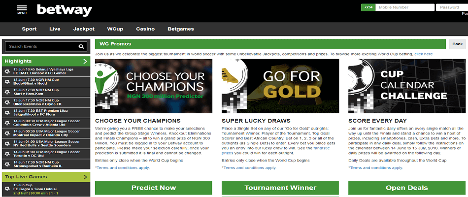 Betway / World Cup Promo