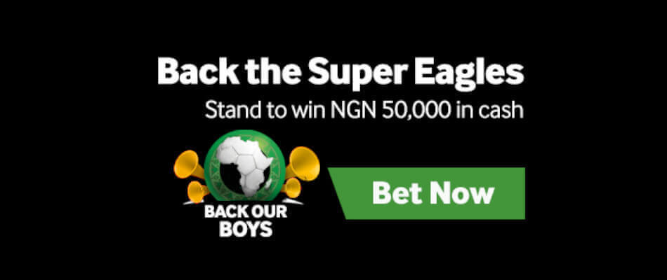 Back Super Eagles at Betway for a chance to win NGN 50,000