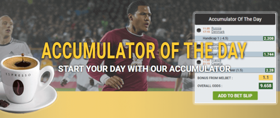 Melbet accumulator of the day offer
